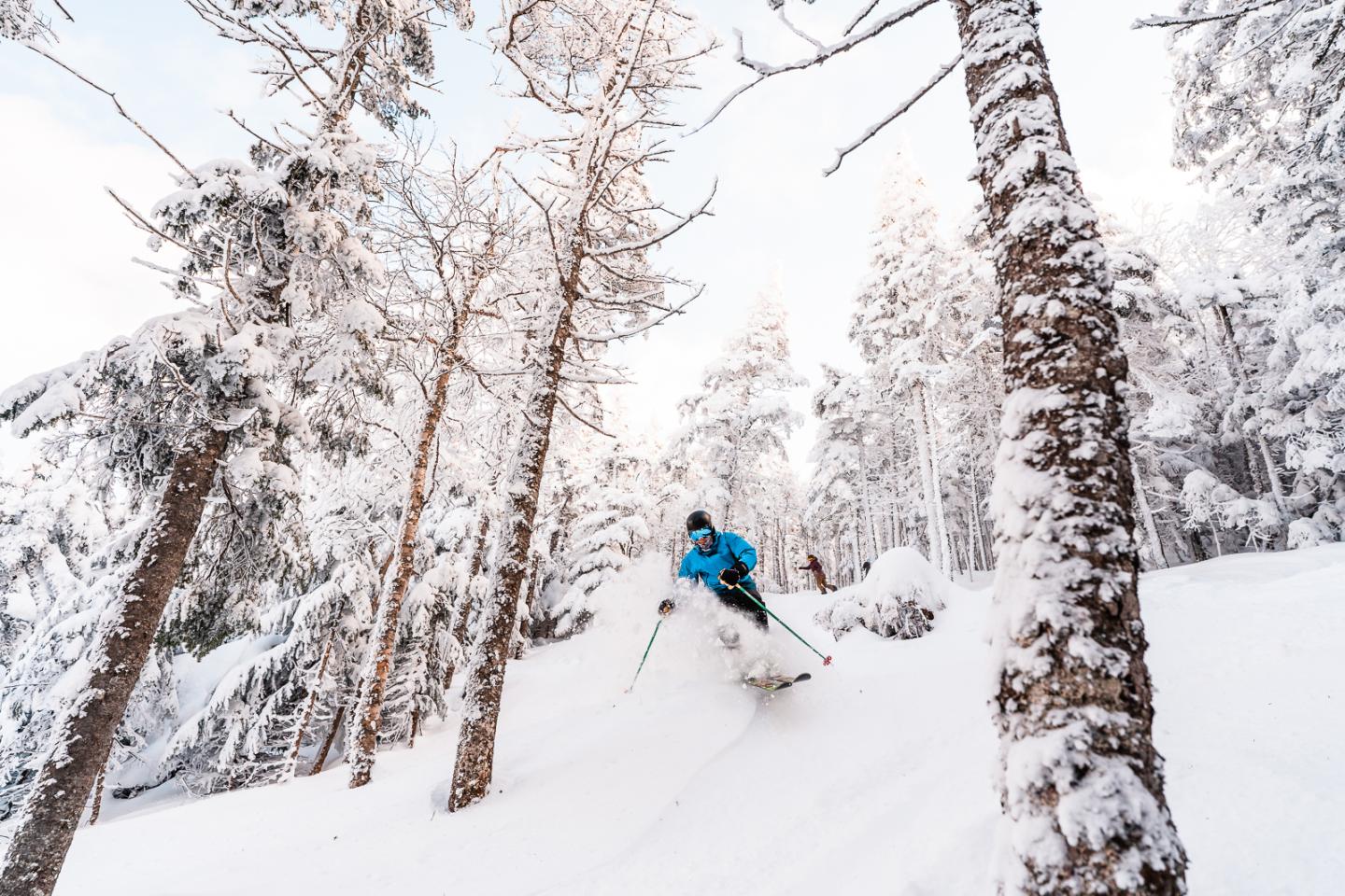 A person skiing on a mountain