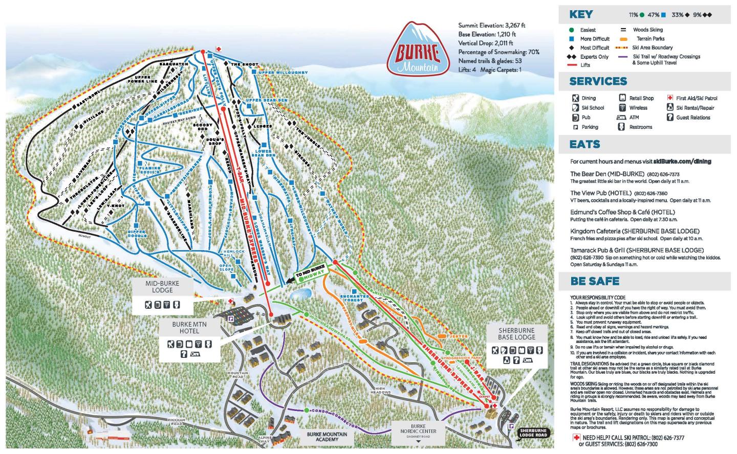 Burke Mountain Trail Map Burke Mountain Trail Map