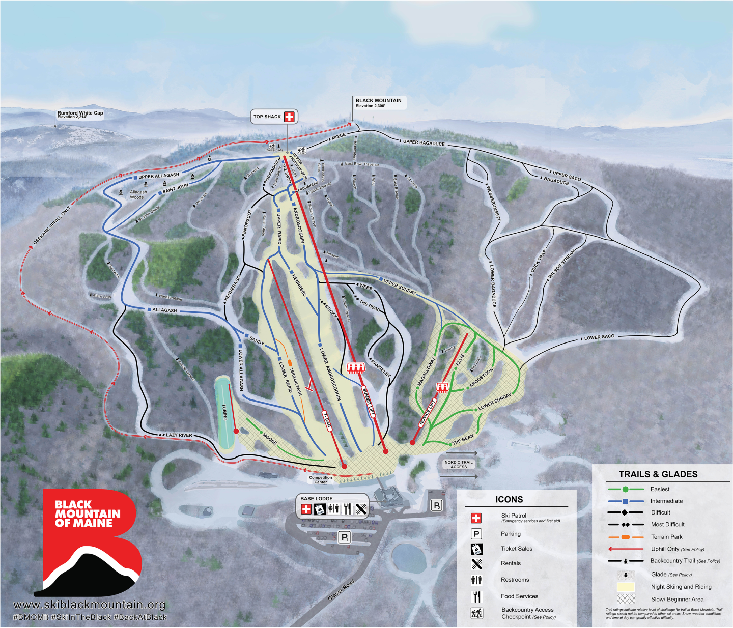 Black Mountain of Maine Trail Map