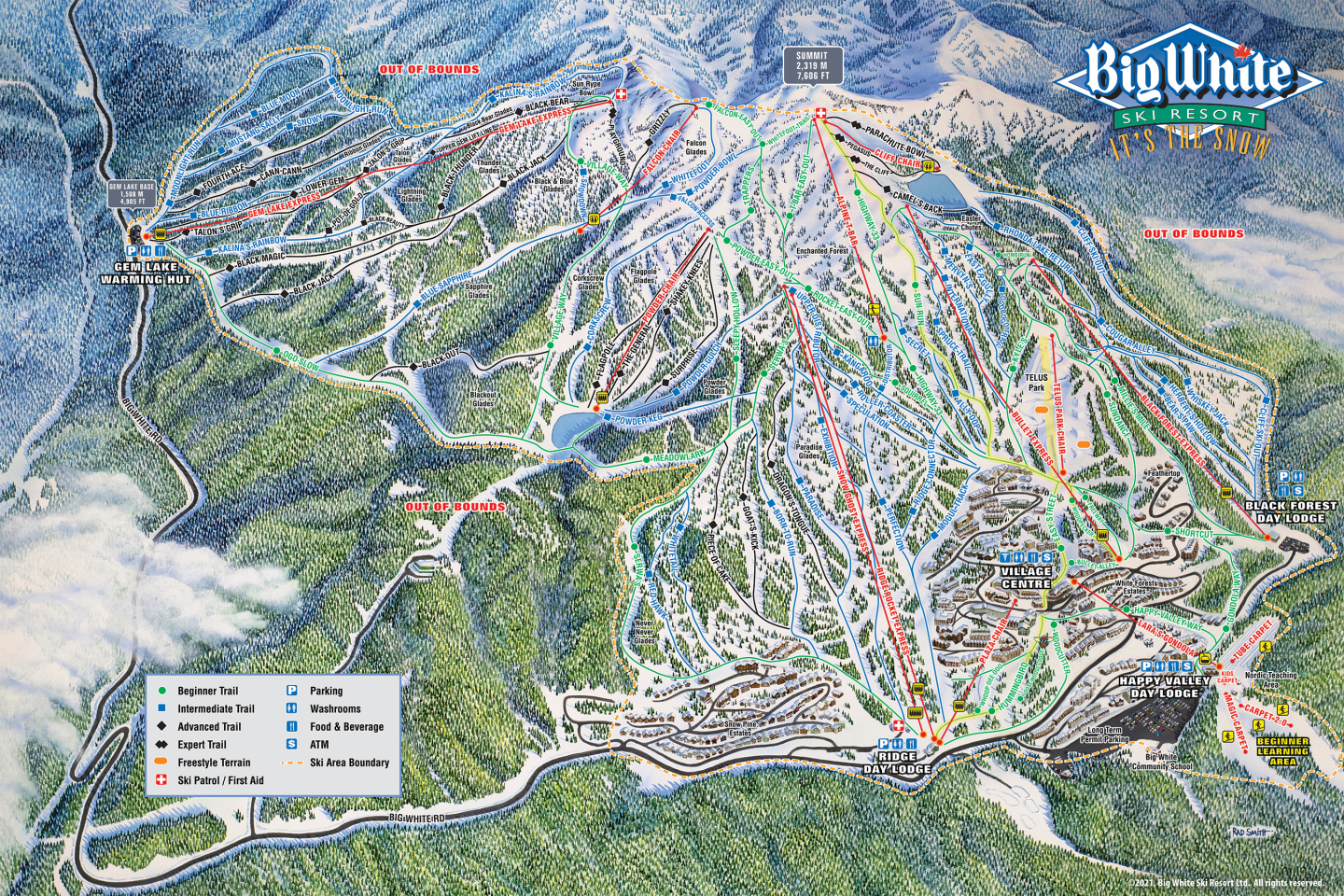 Big White Ski Resort Trail Map