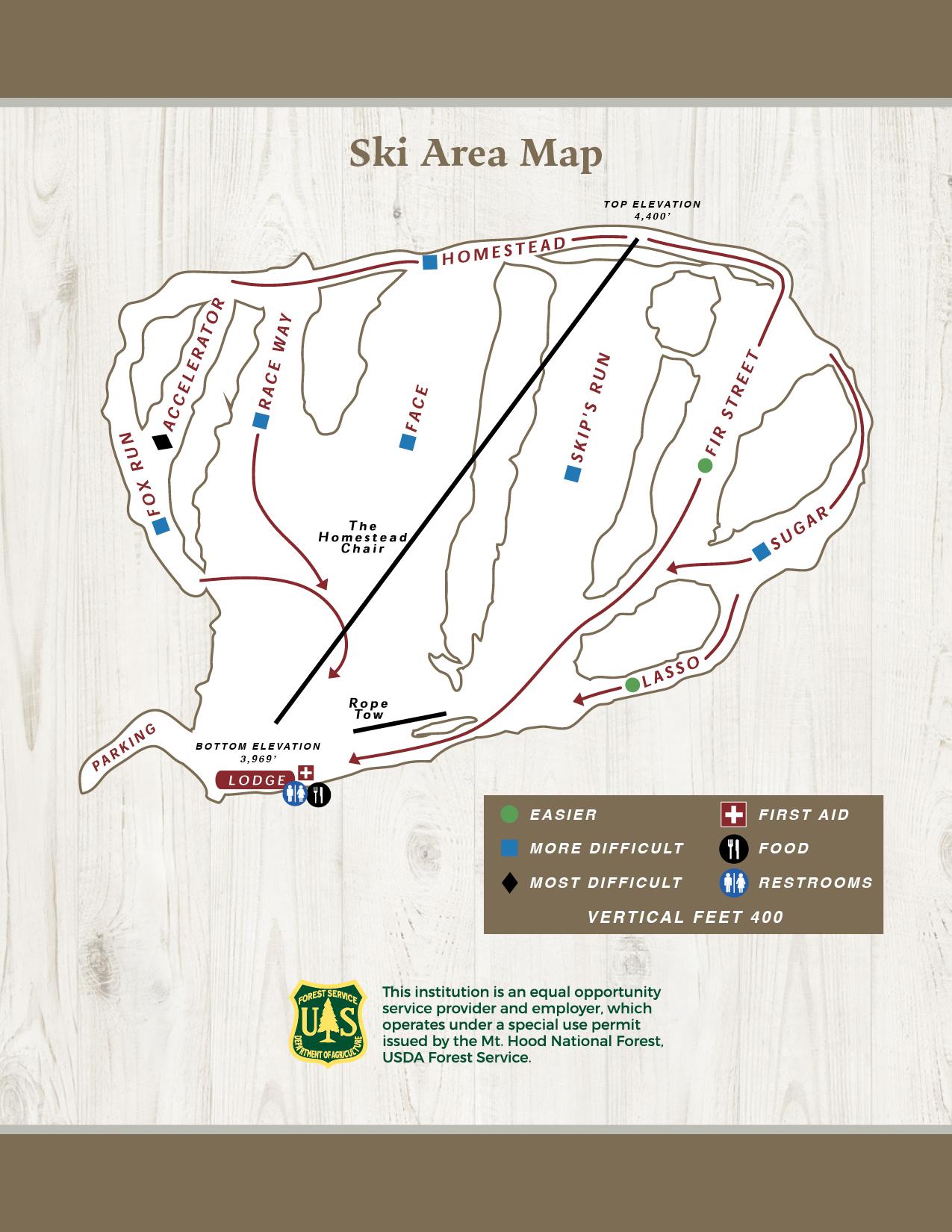 Cooper Spur Ski Area Trail Map