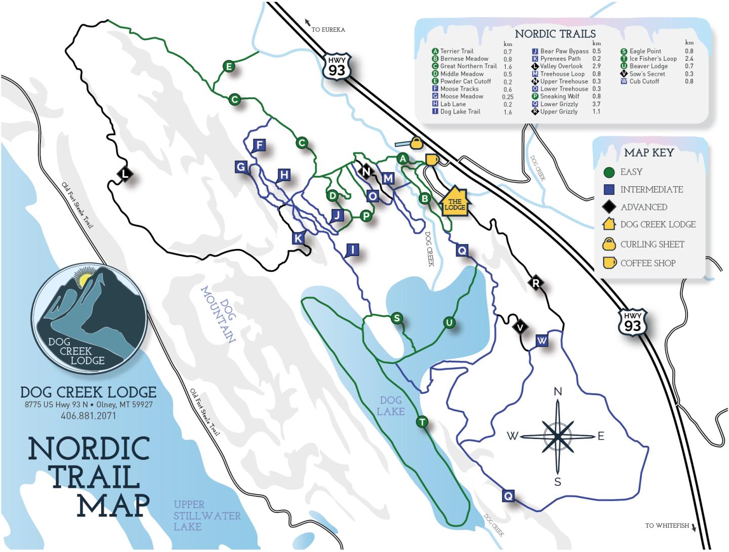 Dog Creek Lodge & Nordic Center Trail Map Dog Creek Lodge & Nordic Center Trail Map