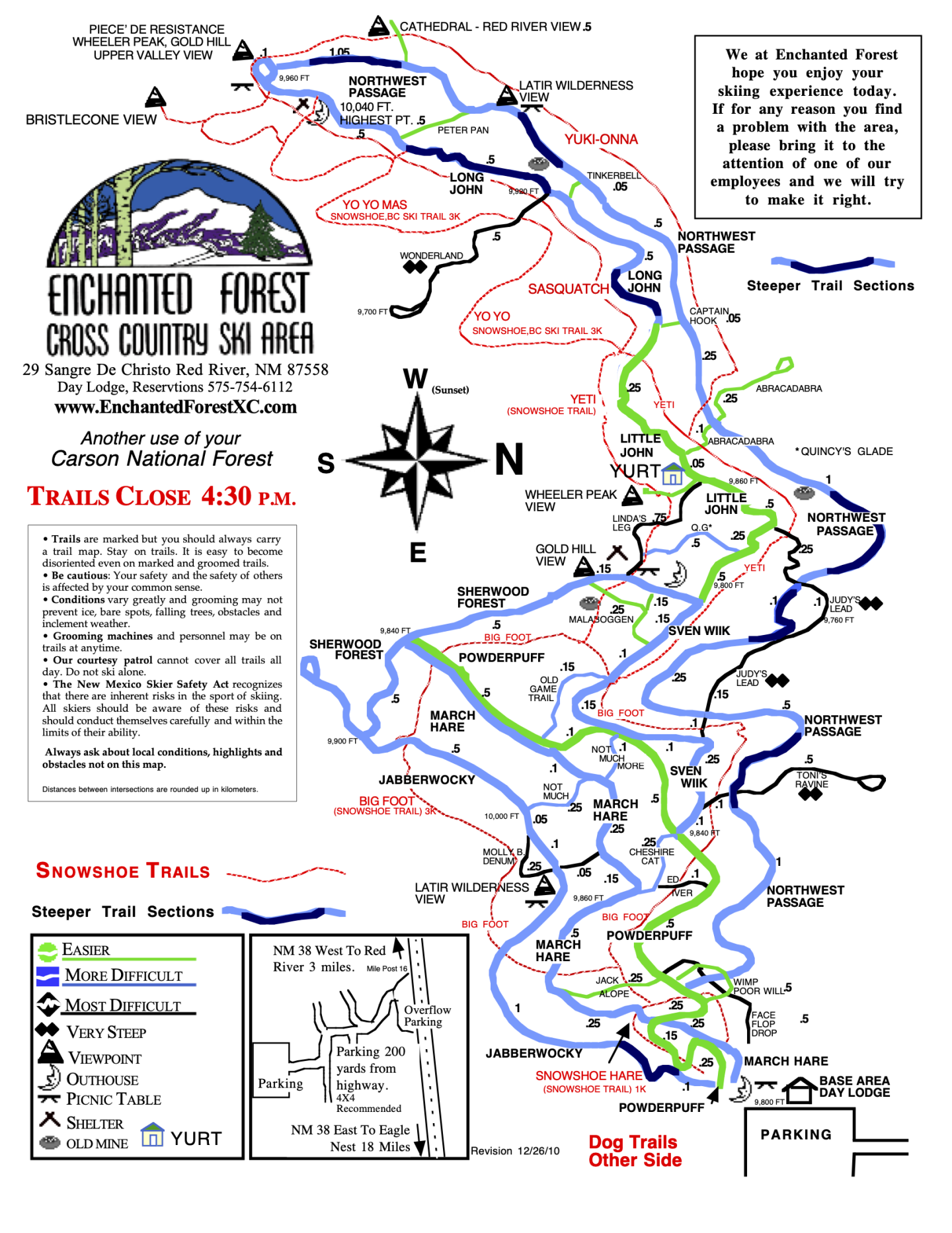Enchanted Forest XC Trail Map
