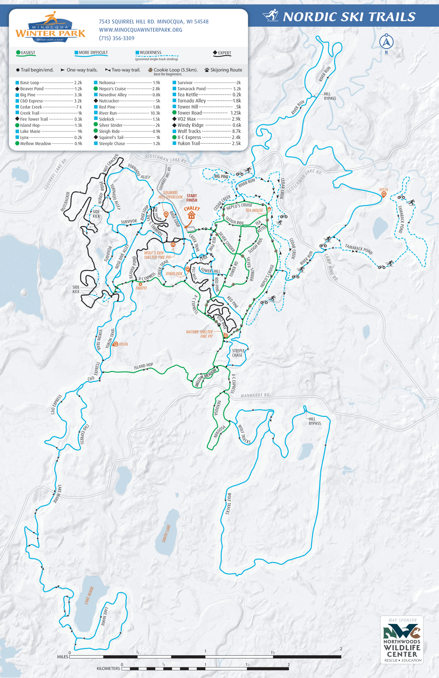 Minocqua Winter Park Trail Map Minocqua Winter Park Trail Map