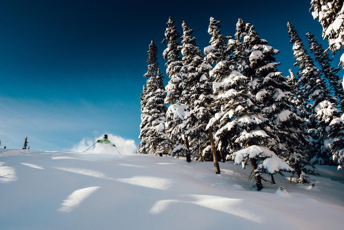 A person skiing on a mountain