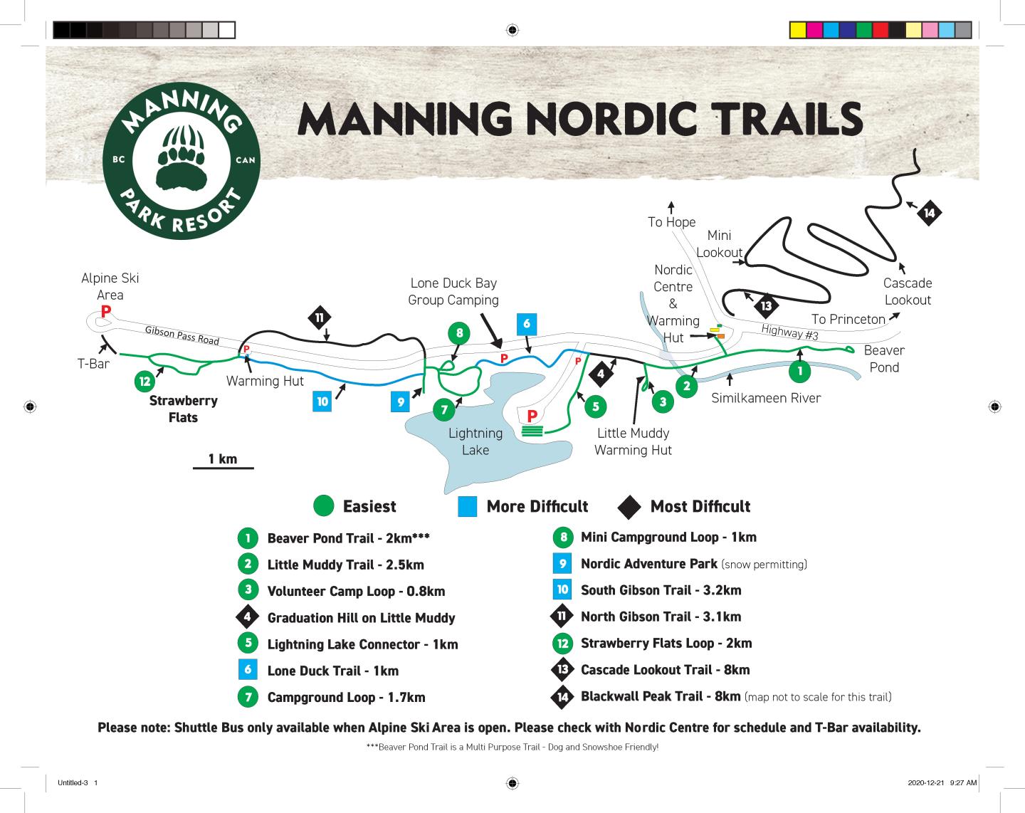 Manning Park XC Trail Map