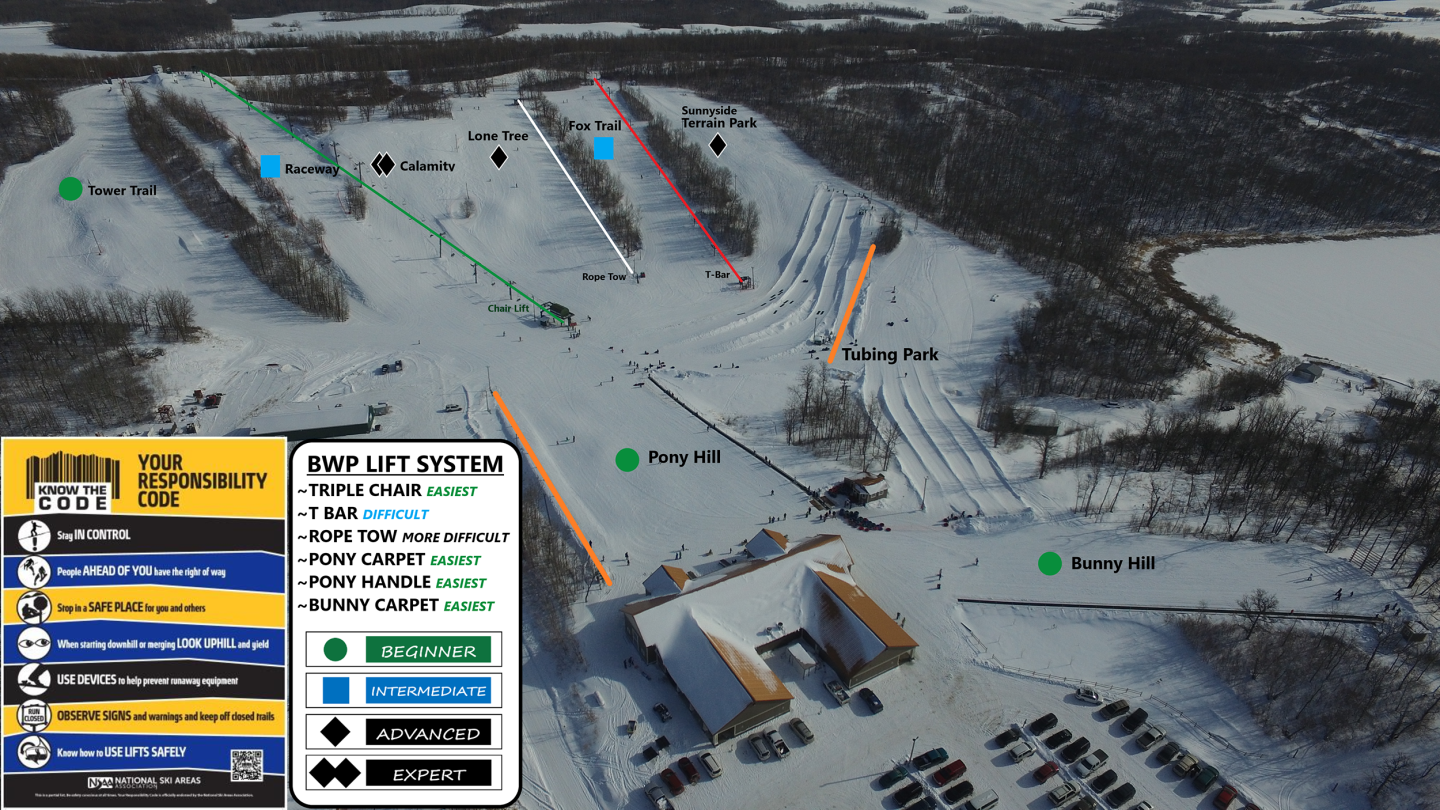 Bottineau Winter Park Trail Map