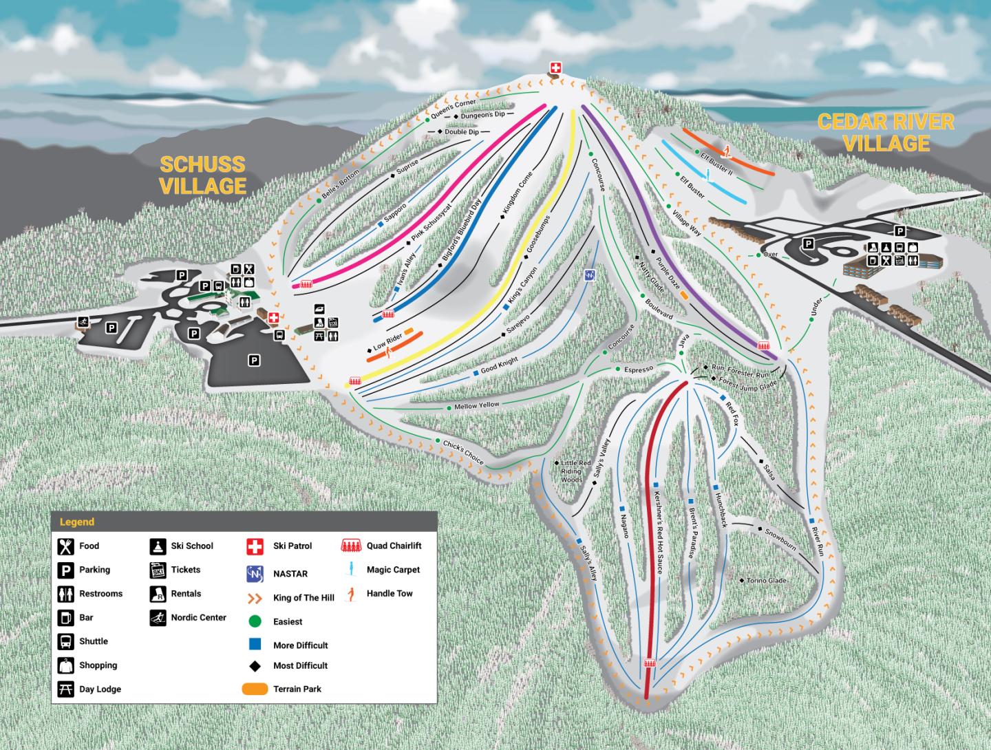Schuss Mountain at Shanty Creek Trail Map