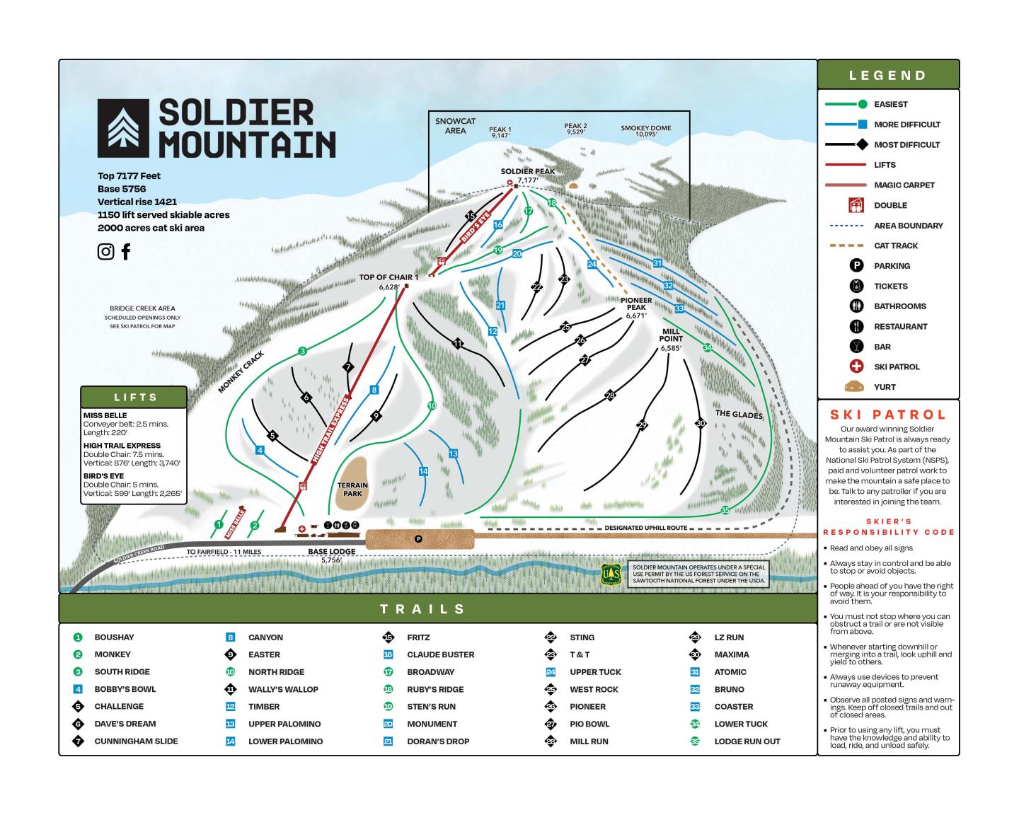 Soldier Mountain Trail Map