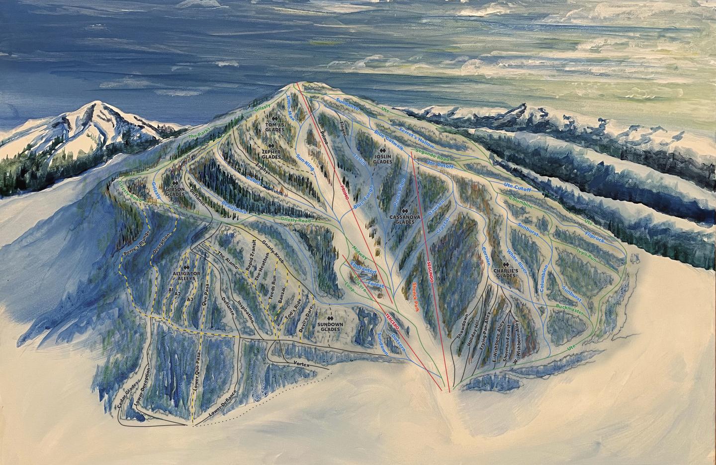 Sunlight Mountain Resort Trail Map