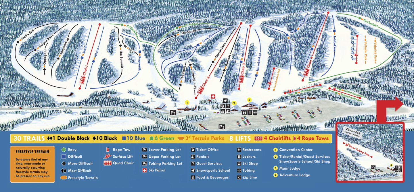 Trollhaugen Trail Map