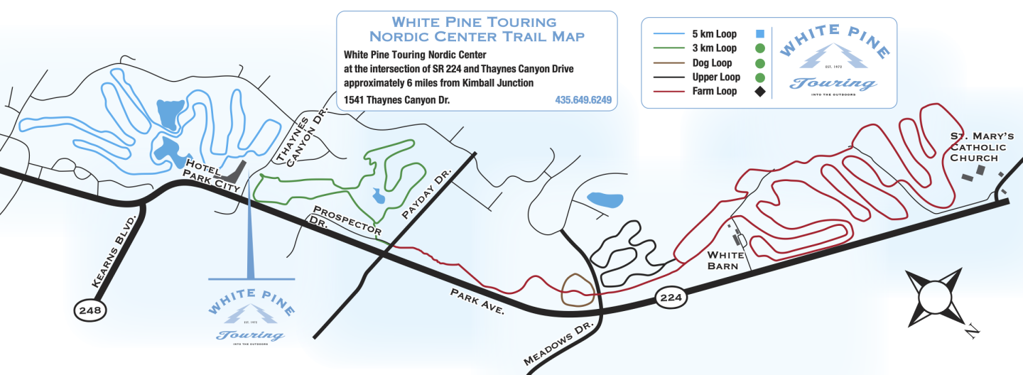 White Pine Touring Nordic Center Trail Map