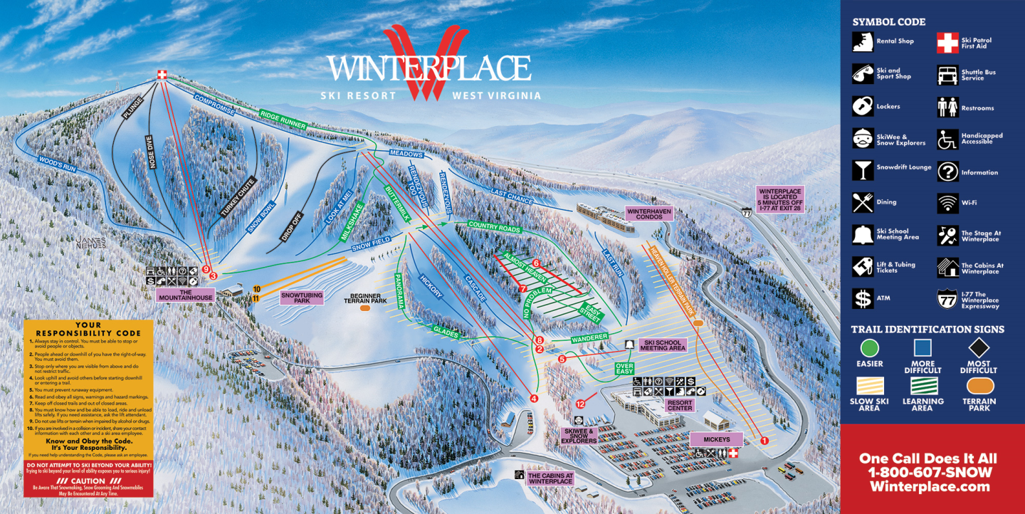 Winterplace Ski Resort Trail Map