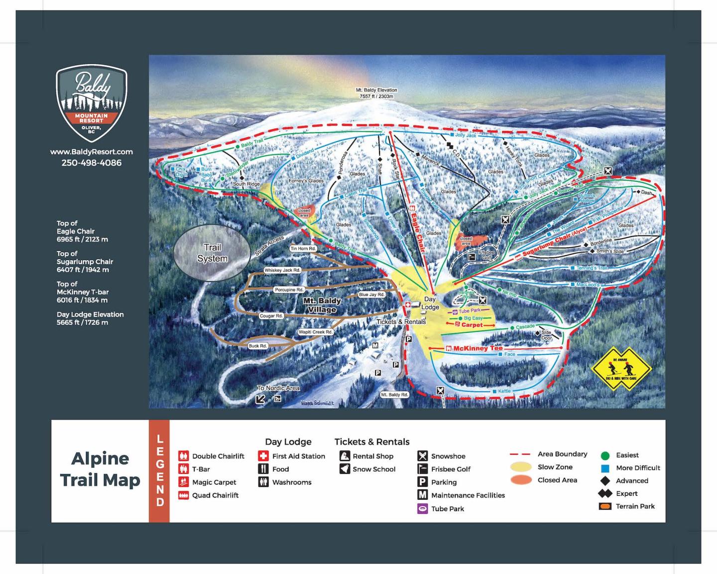 Baldy Mountain Resort Trail Map