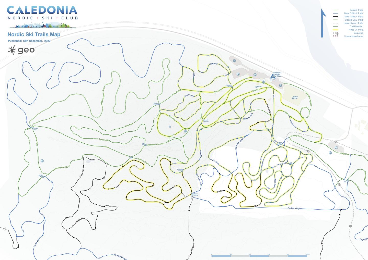 Caledonia Nordic Ski Club Trail Map