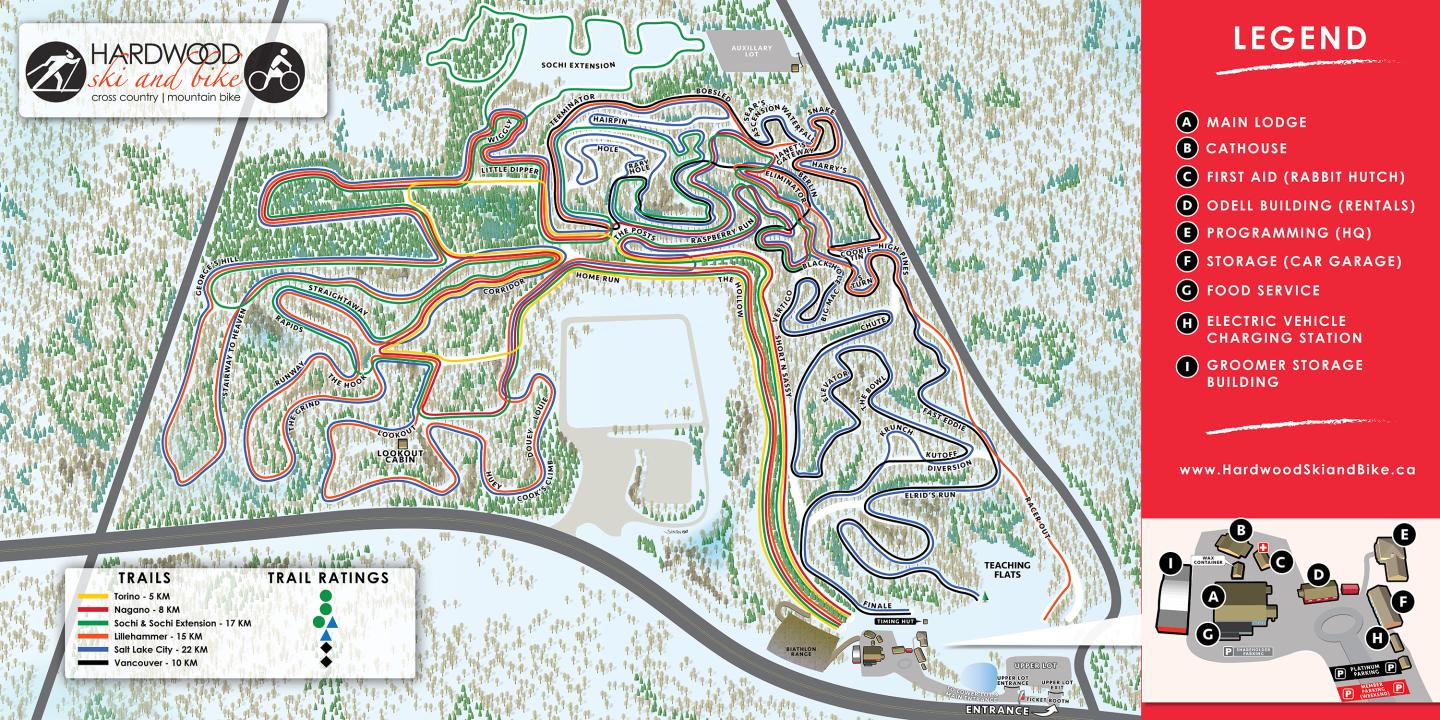 Hardwood Ski and Bike Trail Map