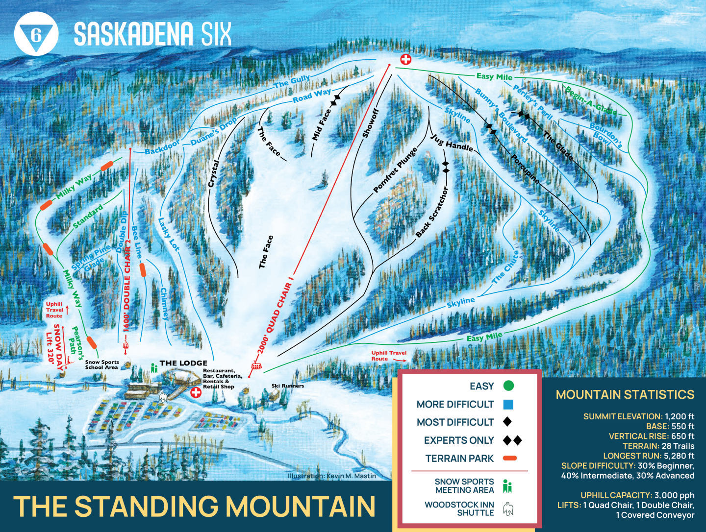 Saskadena Six Ski Area Trail Map