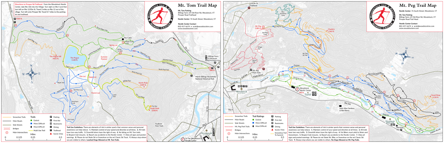Woodstock Nordic Center Trail Map