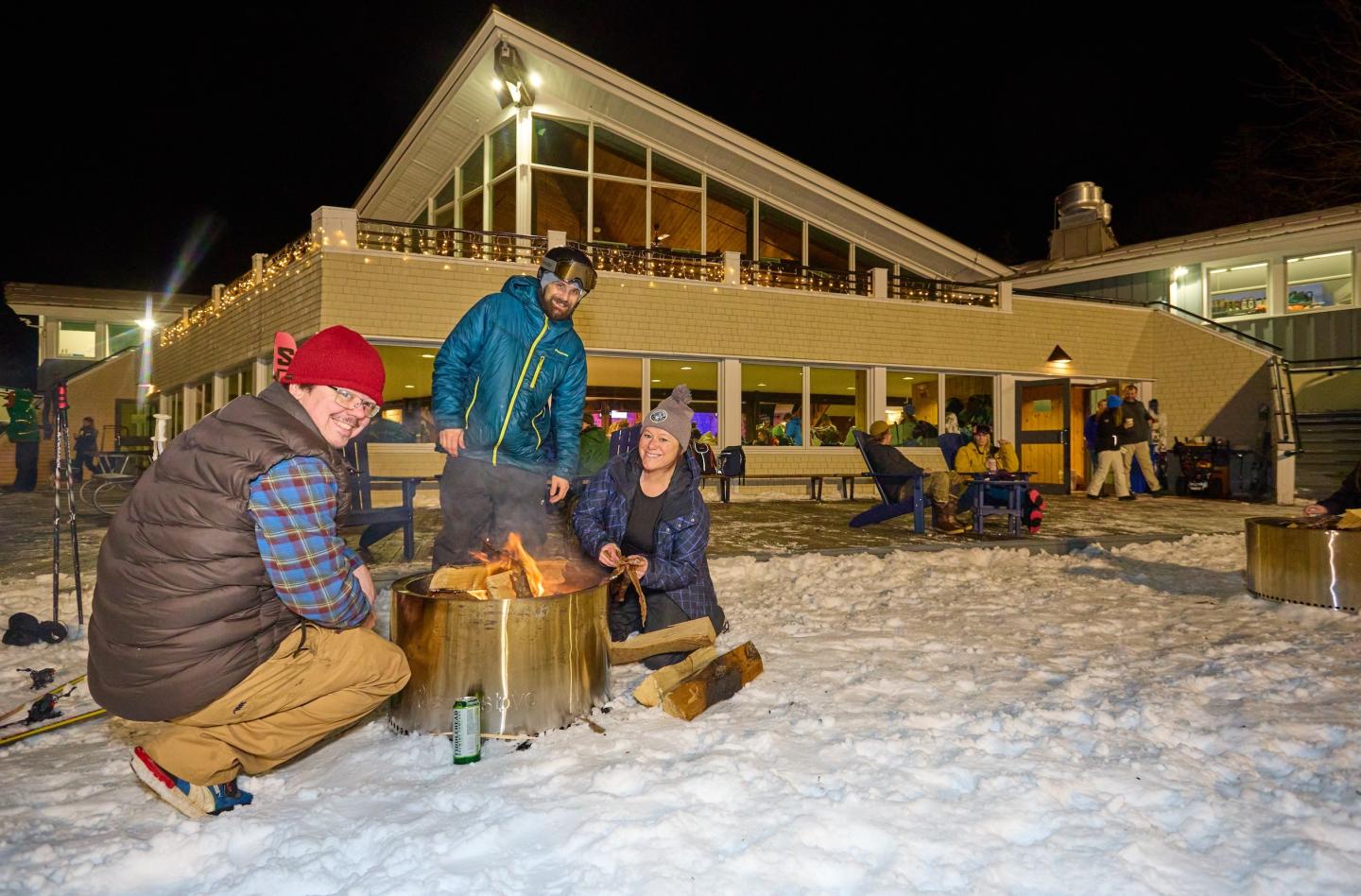 fire pit by the lodge