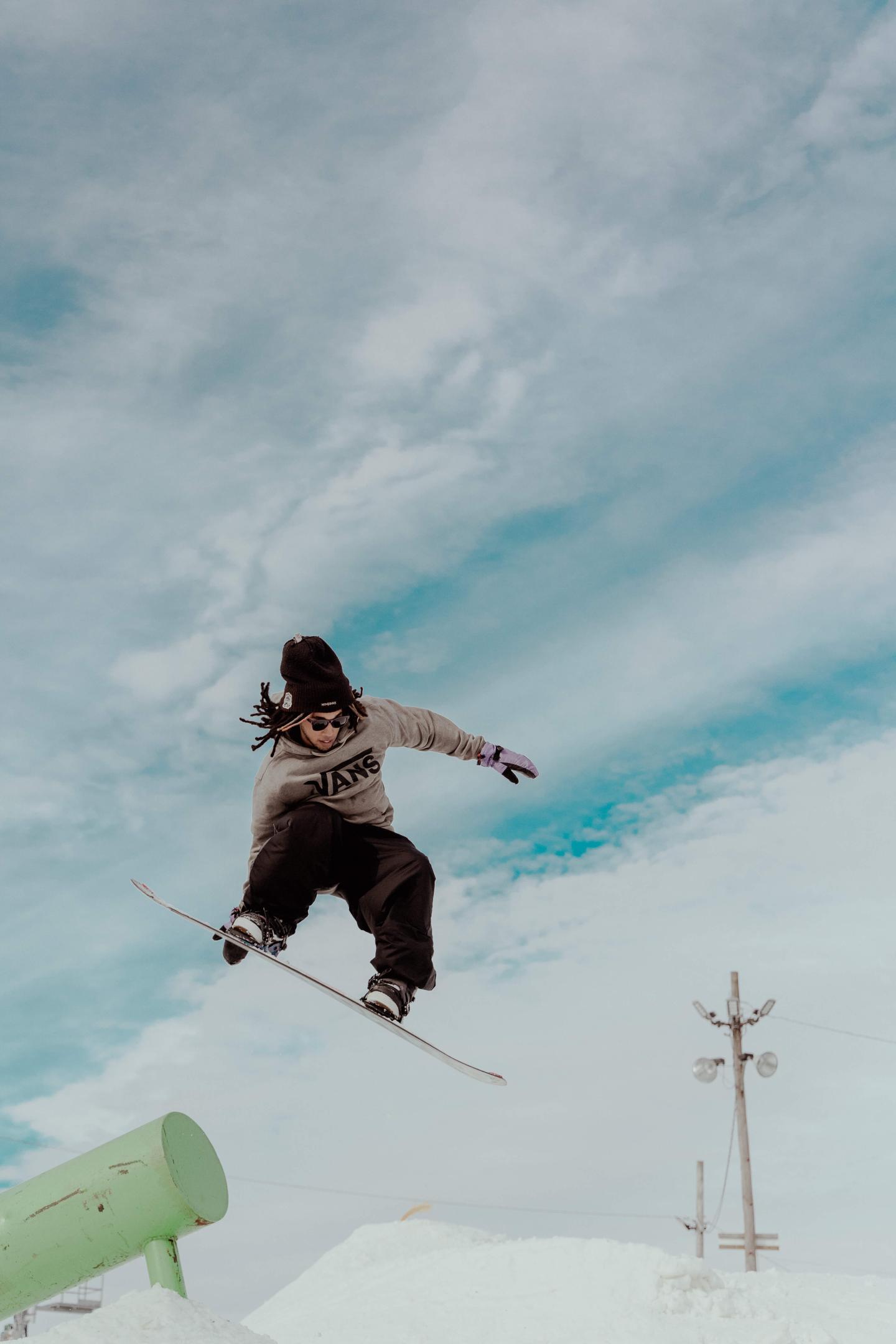 Bousquet Mountain snowboarder jumper