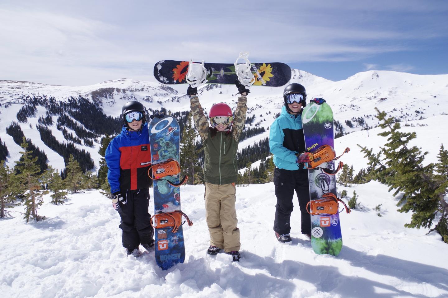 snowboard crew celebrating