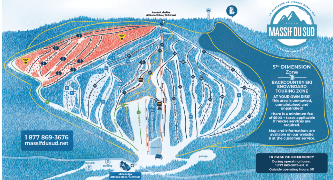 Massif Du Sud trailmap