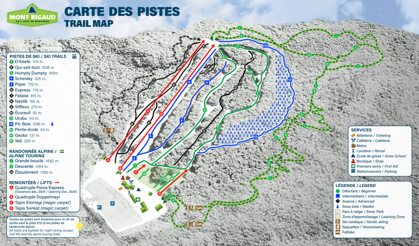 Mont Rigaud trailmap