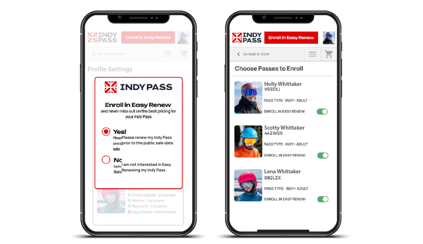 screenshot of easy renew