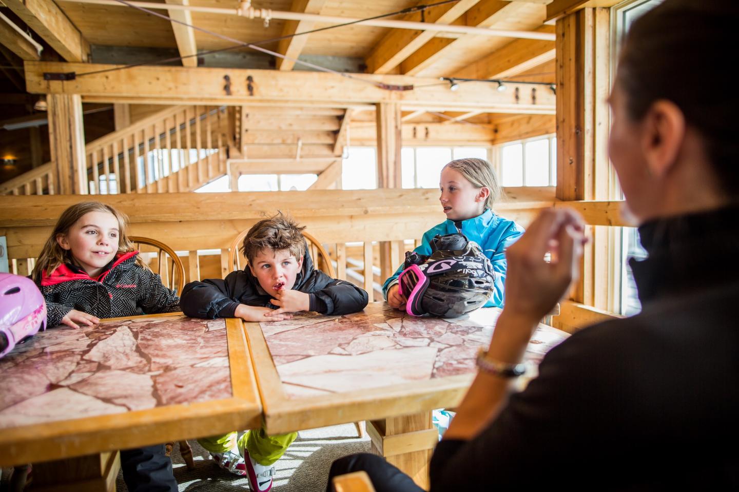 kids sitting at a table