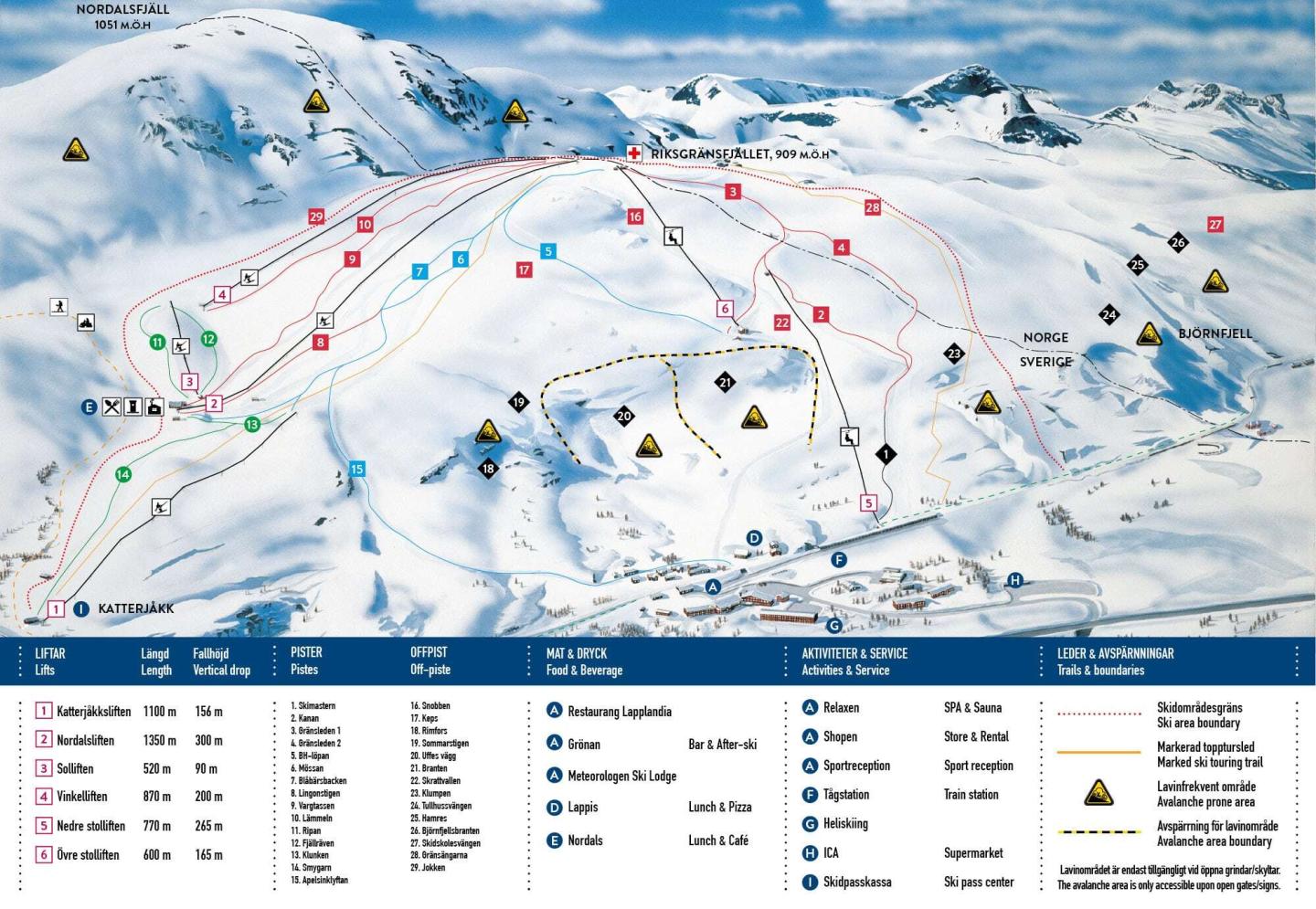 Riksgränsen trail map