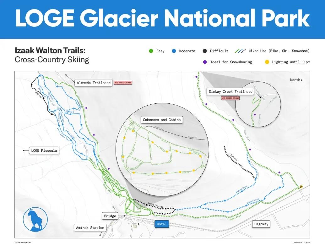 LOGE Glacier trail map