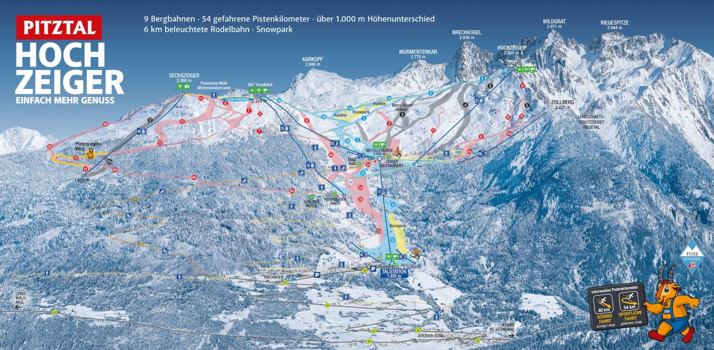 Hochzeiger trail map