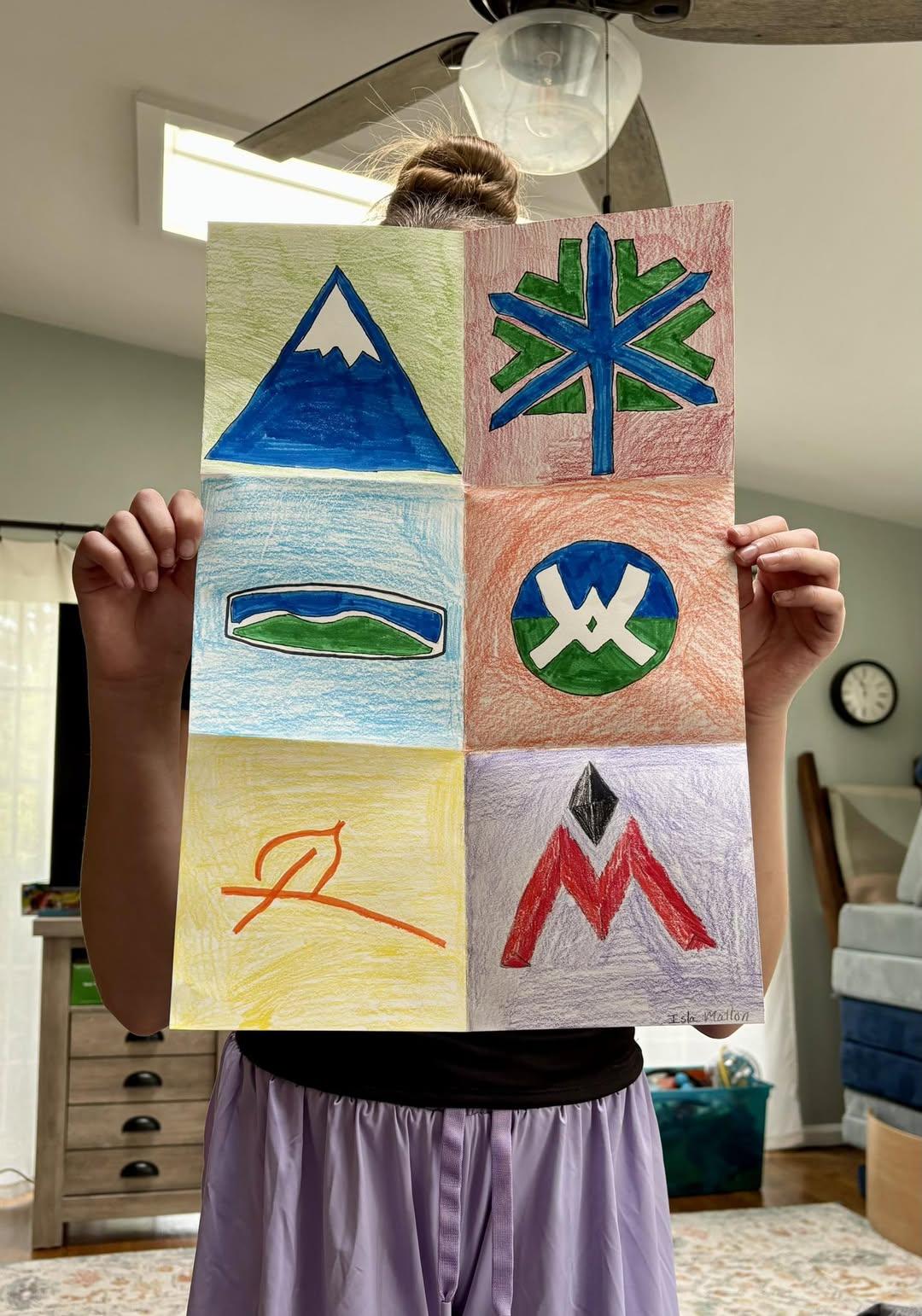 drawing of ski resort logos