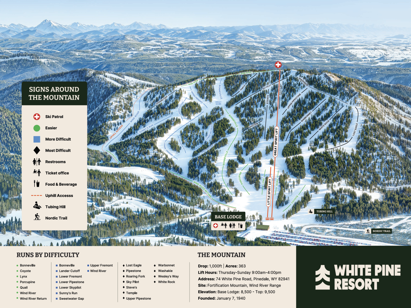 white pine trail map