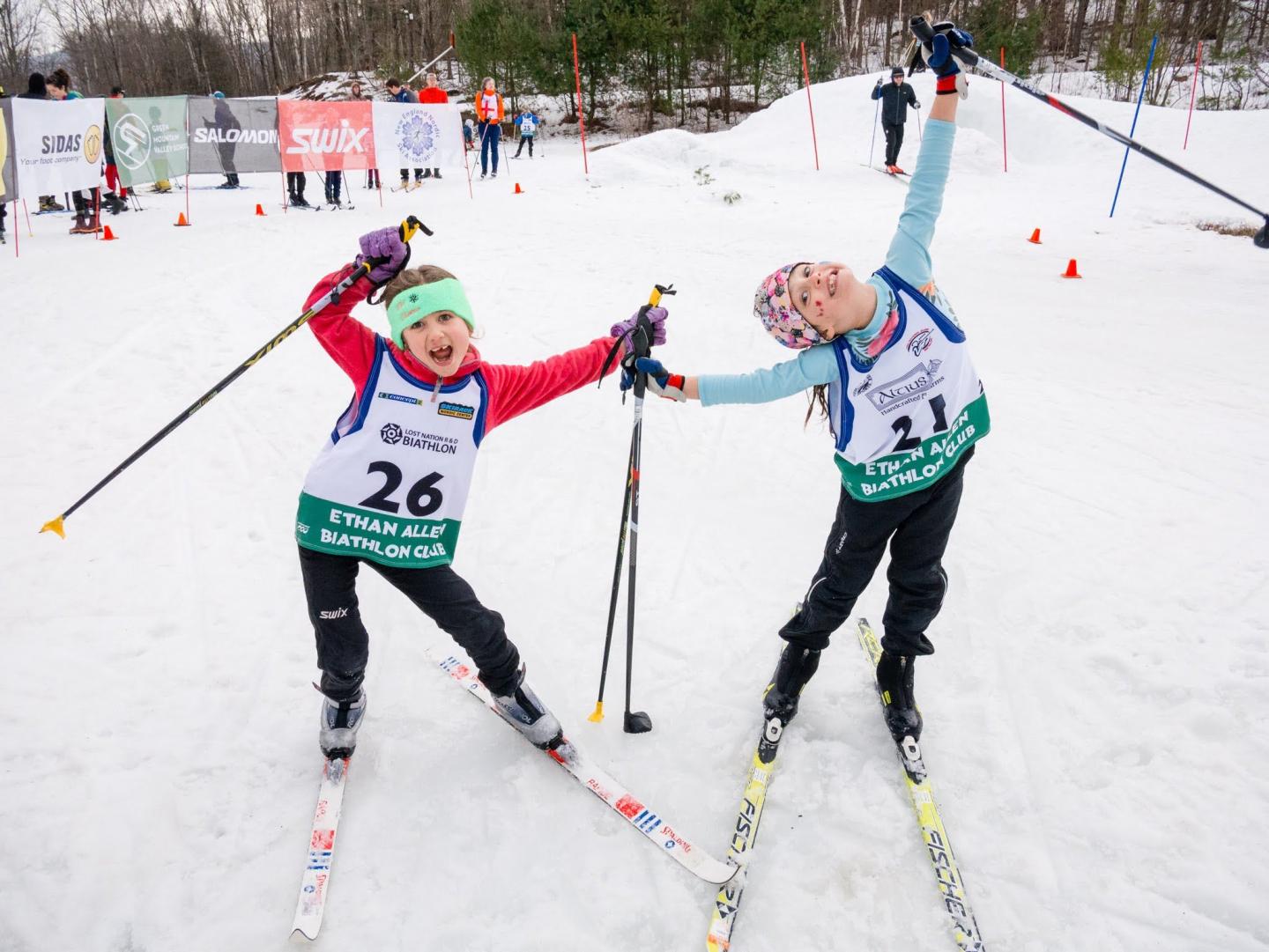 kids having fun cross country skiing at sleepy hollow vt