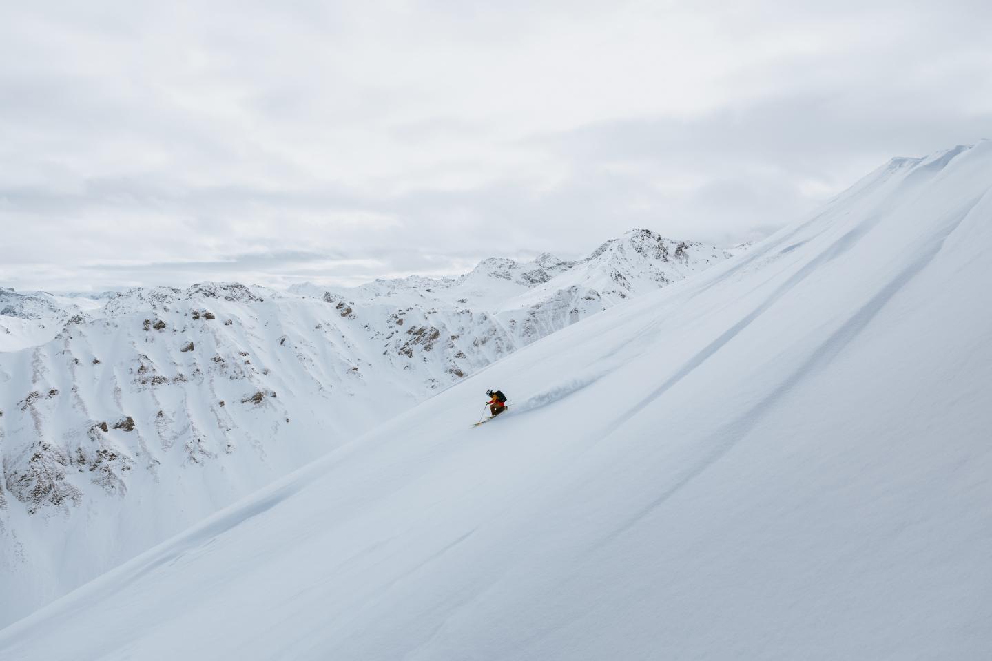 a skier enjoying the open landscape of Tschiertschen - Chur