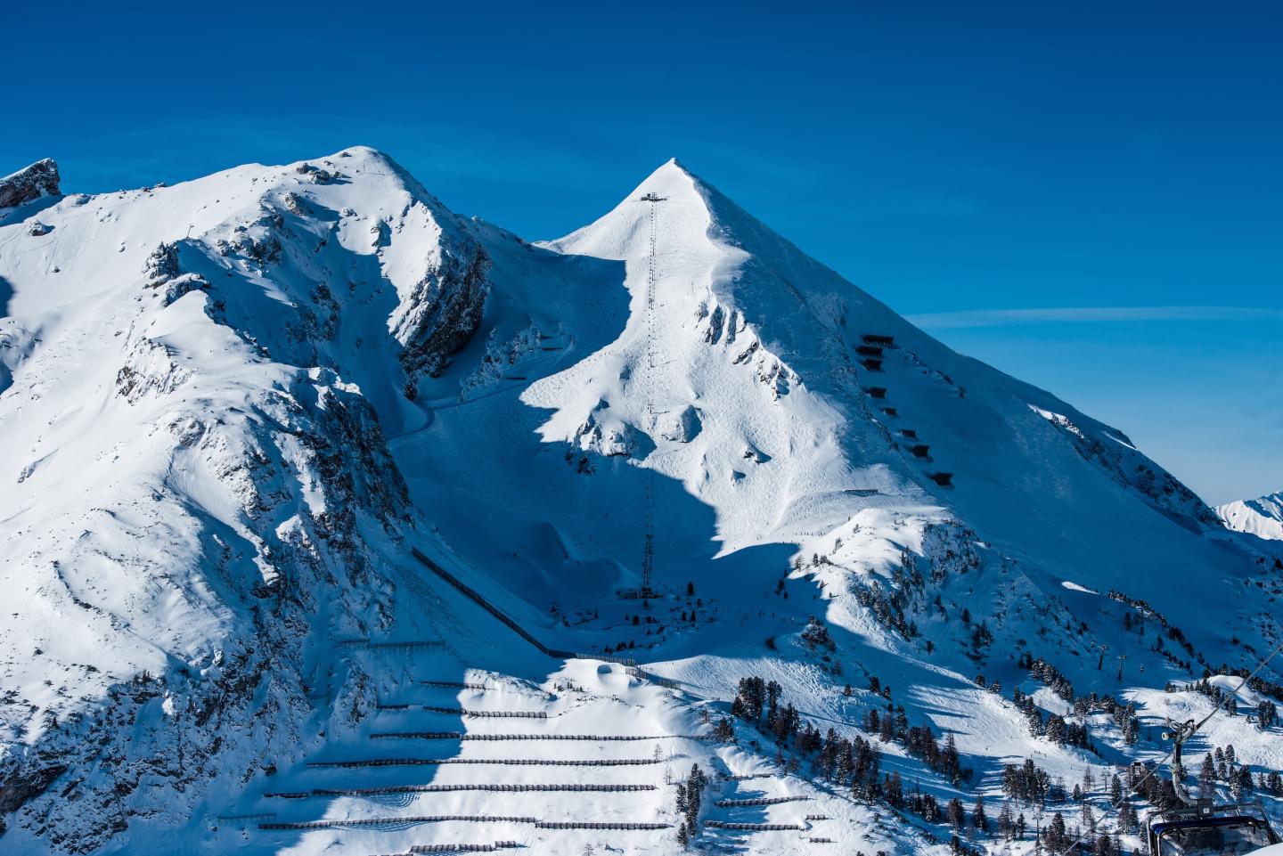 arial landscape shot of Skigebiet Obertauern