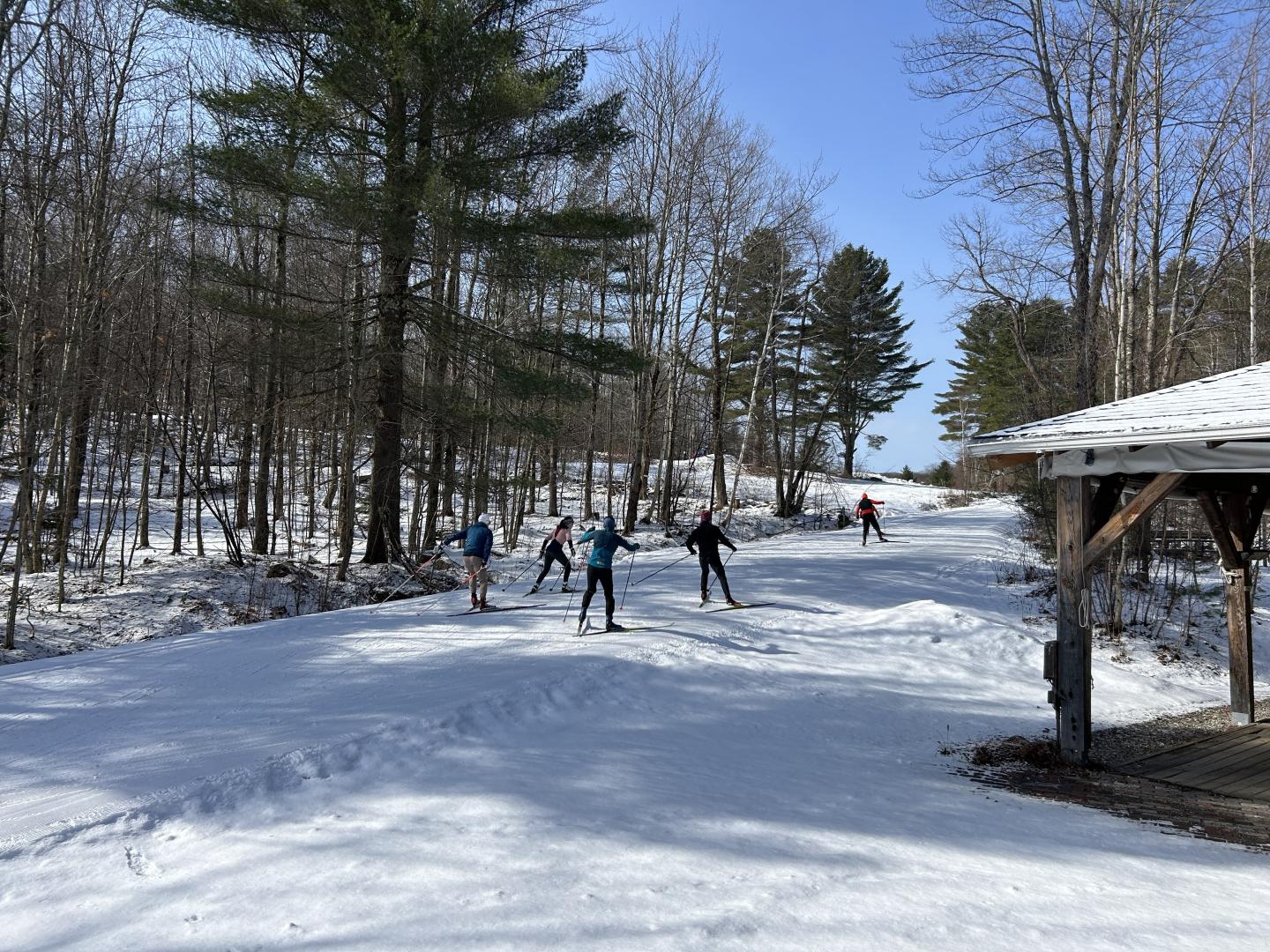 people enjoying the trails at sleepy hollow VT