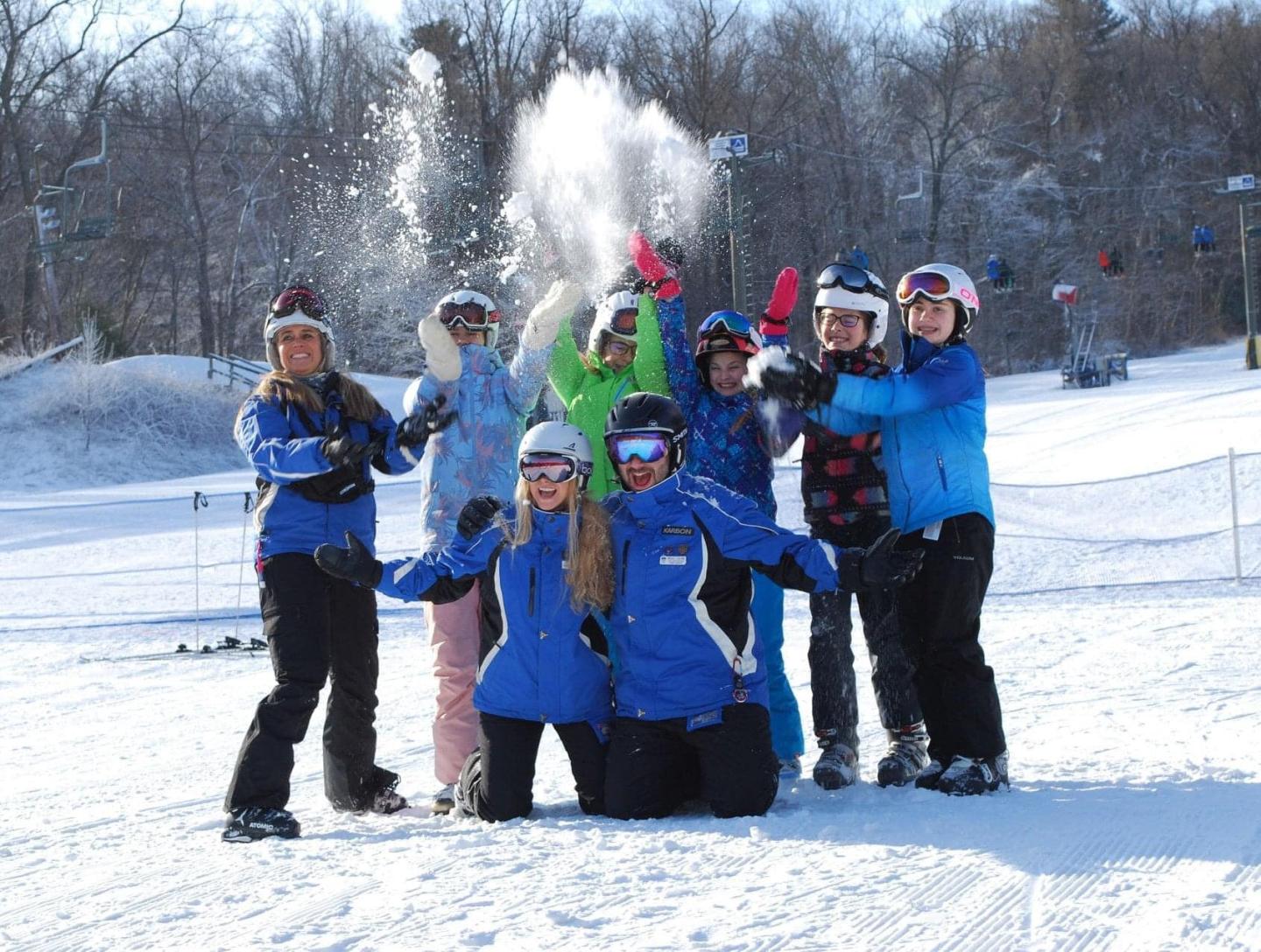 Ski and Snowboard Instructors having fun at Spring Mountain Adventures PA