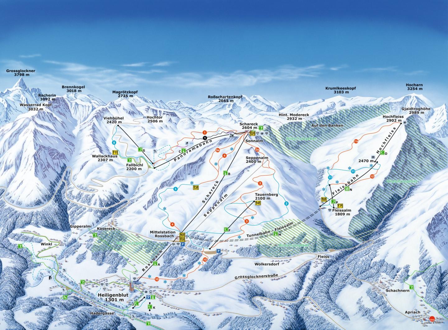 Skigebiet Grossglockner Heiligenblut trail map