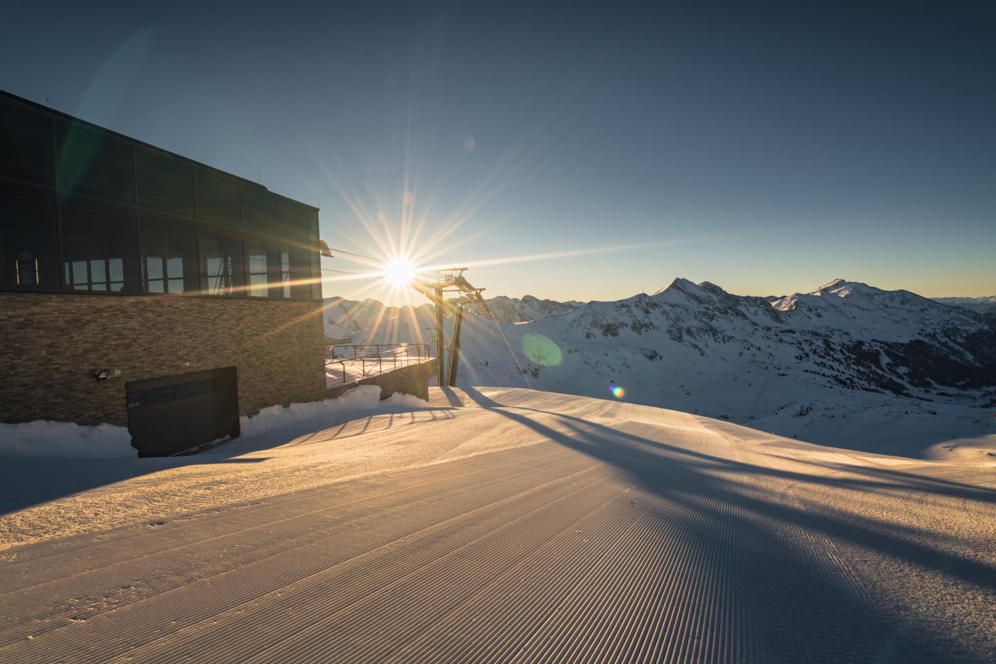 beautiful sunrise at obertauern