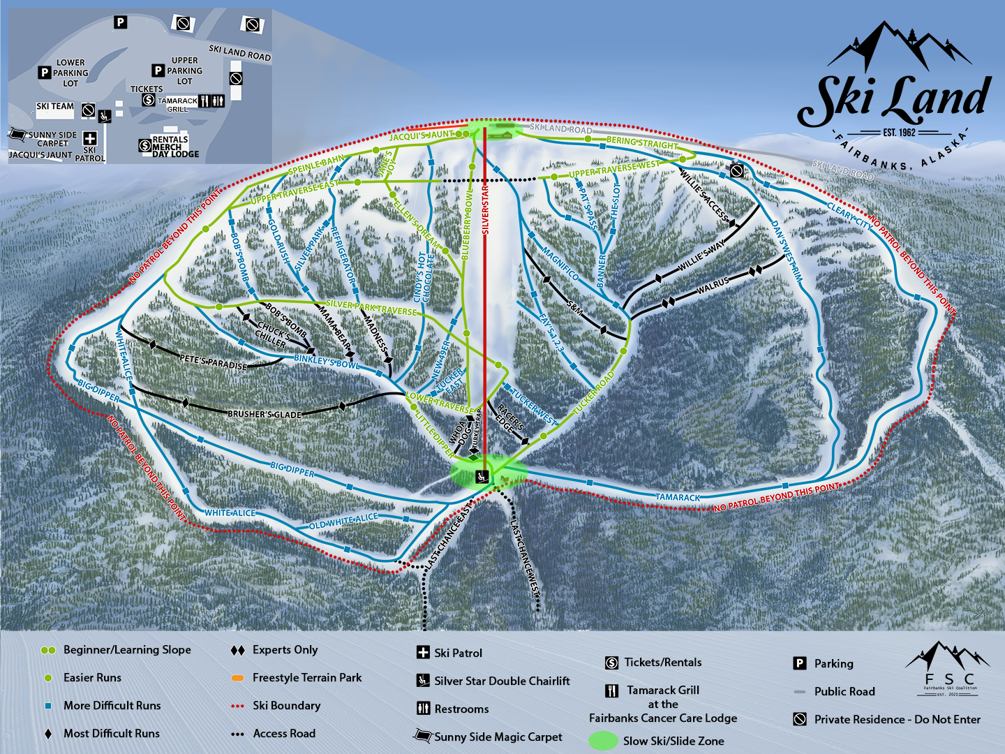 ski land trail map