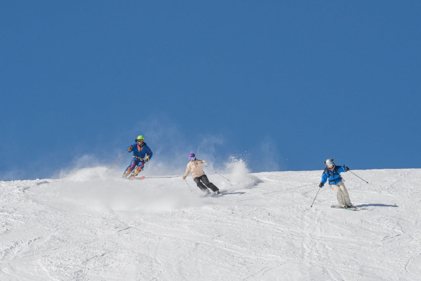 family skiing fun at showdown montana