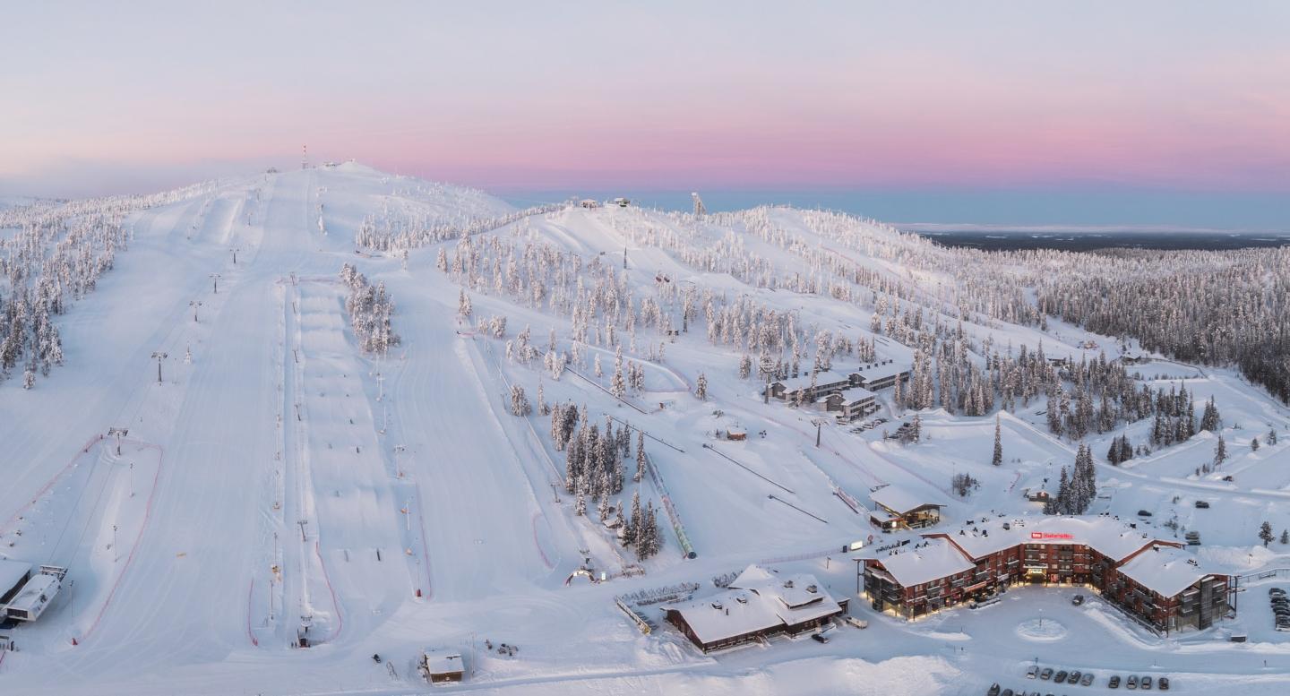 Aerial Sunrise shot at Ruka