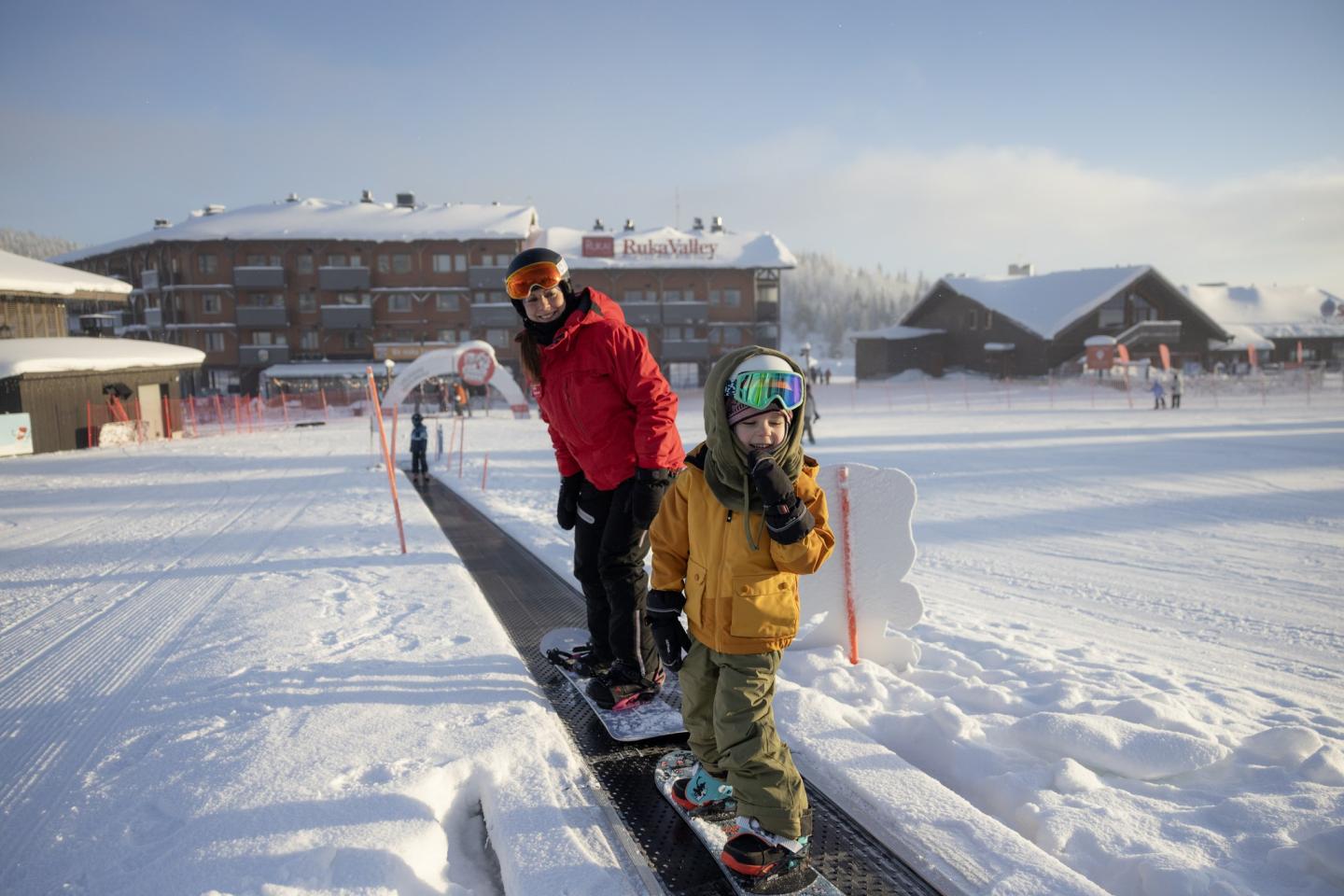 family enjoying the family zone at Ruka