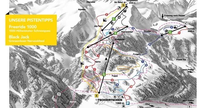 ski Tschiertschen - Chur trail map