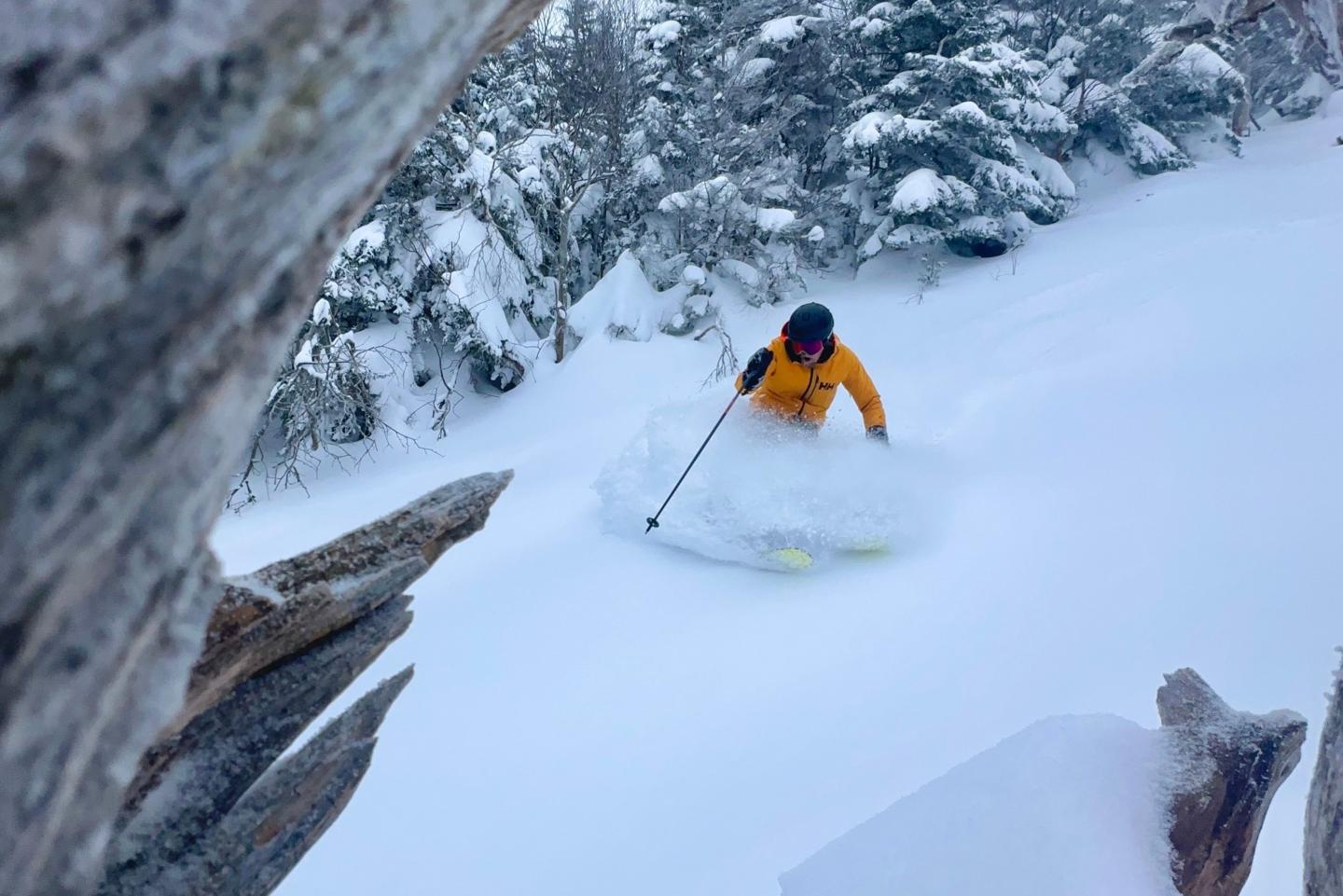 skiing powder at Smugglers Notch Resort
