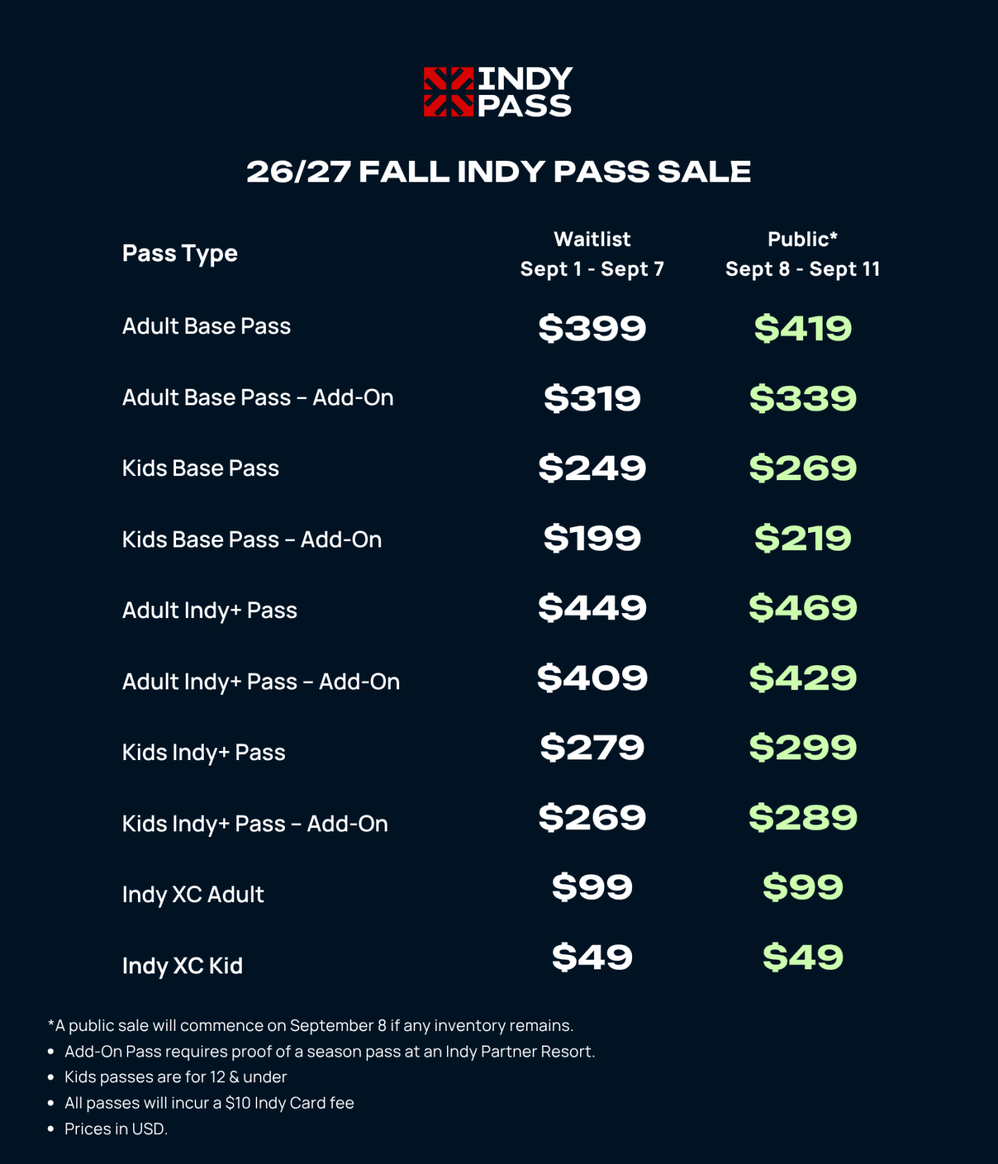 26/27 Public Pricing