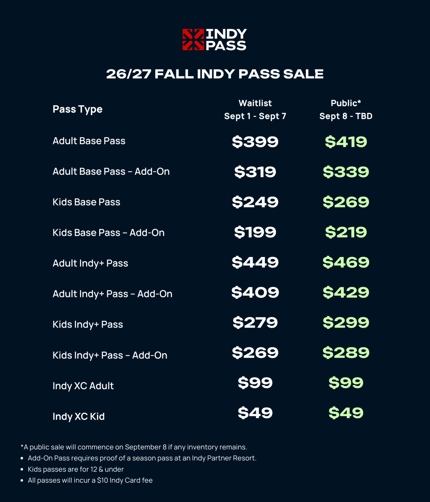 26/27 public pricing