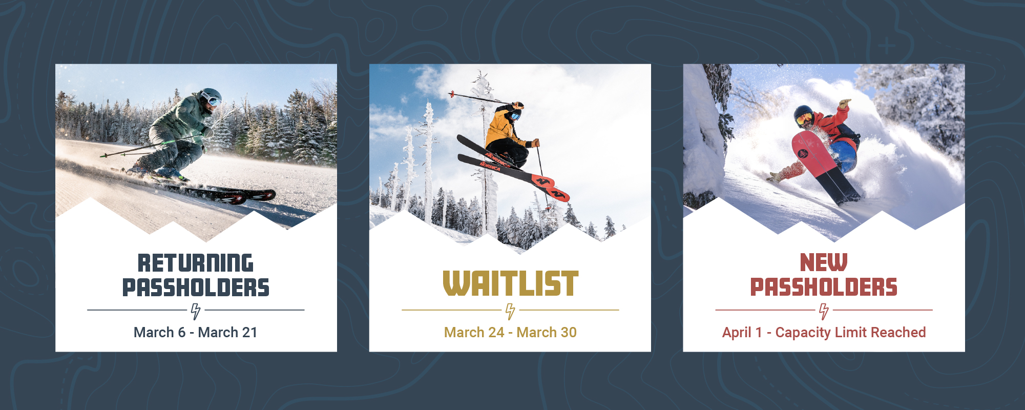 Returning Passholders: March 6 - March 21 | Waitlist: March 24 - March 30 | New Passholders: April 1 - Capacity Limit Reached